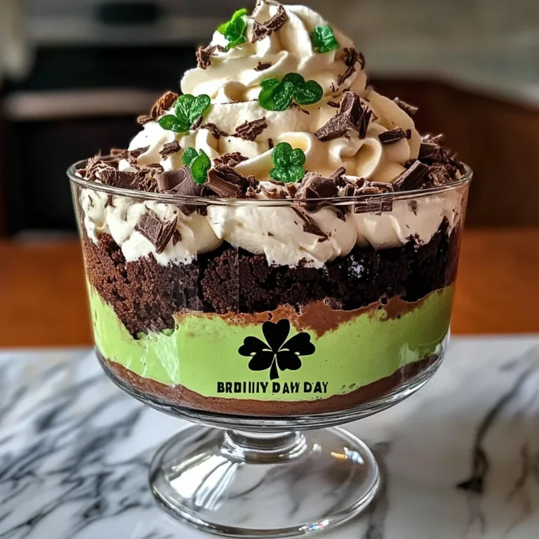 St. Patricks Day Brownie Trifle